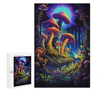 Adult Jigsaw1000 PCS Glowing Forest Mushrooms-2 Jigsaw Puzzles for Teenagers For Family Fun Difficult And Challenge Great Gift for Gaming 1000 PCS