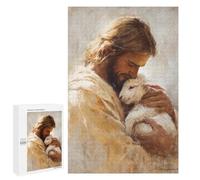 Adult Jigsaw1000 PCS Jesus Holding Lamb Painting-7 Adult Jigsaw Puzzles Staycation Kill Time Fun Activities at Home Gifts for Friends And Family 1000 PCS