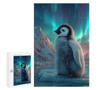 Adult Jigsaw1000 PCS Penguin Aurora Ice Landscape Jigsaw Puzzles for Teenagers For Family Fun Difficult And Challenge Great Gift for Gaming 1000 PCS