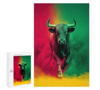 Adult Jigsaw1000 PCS Powerful Bull in Action Jigsaw Puzzles for Teenagers For Family Fun Difficult And Challenge Great Gift for Gaming 1000 PCS