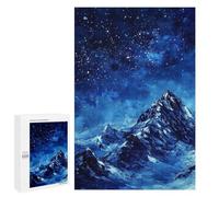 Adult Jigsaw1000 PCS Snow-Capped Peaks Under Starry Sky Adult Jigsaw Puzzles Staycation Kill Time Fun Activities at Home Gifts for Friends And Family 1000 PCS