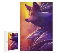 Adult Jigsaw1000 PCS Watercolour Wolf Adult Jigsaw Puzzle Family Games Precision Cutting Unique Gifts for Birthday And Christmas 1000 PCS