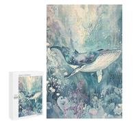 Adult Jigsaw1000 PCS Whale Swimming in Ocean Adult Jigsaw Puzzles Staycation Kill Time Fun Activities at Home Gifts for Friends And Family 1000 PCS