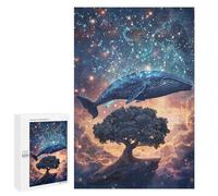 Adult Jigsaw1000 PCS Whale Tree Galaxy Art Print-3 Jigsaw for Teenagers Hand Speed Race Wishlist with Santa Claus Challenging Game Toys 1000 PCS