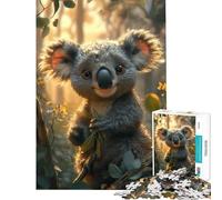 Adult Jigsaw1000 Pieces A Cute Cartoon Koala Creative Relax Mind Game Firmly Locked No Gaps Heartwarming Birthday Pick (Size 50x75cm)