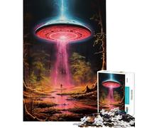 Adult Jigsaw1000 Pieces A Girl And Her UFO Home Decor Mind Game Every Piece Is Uniquely Shaped Fascinating Brain Game for Relaxed Fun (Size 38x26cm)