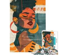 Adult Jigsaw1000 Pieces A Happy African Woman Creative Relax Mind Game No Deformation after Completion Joyful Pastime for Family Evenings (Size 38x26cm)