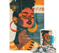 Adult Jigsaw1000 Pieces A Happy African Woman Home Decor Mind Game Every Piece Is Uniquely Shaped Fascinating Brain Game for Relaxed Fun (Size 38x52cm)