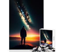 Adult Jigsaw1000 Pieces A Man Alone on A Star Plan Jigsaws for Adults Puzzle Family Activities for Birthday, Chrismas Birthday And Unique Gifts (38x26cm)