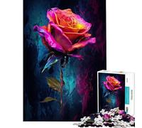 Adult Jigsaw1000 Pieces A Resilient Rose Creative Relax Mind Game Firmly Locked No Gaps Heartwarming Birthday Pick (Size 38x26cm)