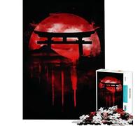 Adult Jigsaw1000 Pieces A Torii Gate Silhouetted A Home Decor Mind Game Every Piece Is Uniquely Shaped Fascinating Brain Game for Relaxed Fun (Size 38x26cm)