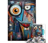 Adult Jigsaw1000 Pieces Abstract Colorful Artwork Creative Relax Mind Game No Deformation after Completion Joyful Pastime for Family Evenings (Size 38x26cm)