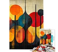 Adult Jigsaw1000 Pieces Abstract Geometric Art Creative Relax Mind Game No Deformation after Completion Joyful Pastime for Family Evenings (Size 38x52cm)