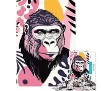Adult Jigsaw1000 Pieces Abstract Gorilla Portrait Creative Relax Mind Game No Deformation after Completion Joyful Pastime for Family Evenings (Size 50x75cm)