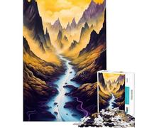 Adult Jigsaw1000 Pieces Abstract Misty Mountain Home Decor Mind Game Every Piece Is Uniquely Shaped Fascinating Brain Game for Relaxed Fun (Size 38x52cm)