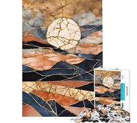 Adult Jigsaw1000 Pieces Abstract Mountain Sunset Creative Relax Mind Game No Deformation after Completion Joyful Pastime for Family Evenings (Size 50x75cm)