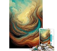 Adult Jigsaw1000 Pieces Abstract Nature Ocean Wave Creative Relax Mind Game No Deformation after Completion Joyful Pastime for Family Evenings (Size 38x26cm)