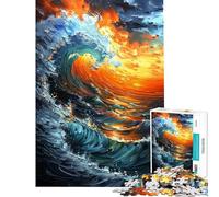 Adult Jigsaw1000 Pieces Abstract Ocean Wave Creative Relax Mind Game Firmly Locked No Gaps Heartwarming Birthday Pick (Size 38x26cm)