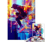 Adult Jigsaw1000 Pieces Abstract Parkour Creative Relax Mind Game No Deformation after Completion Joyful Pastime for Family Evenings (Size 38x26cm)