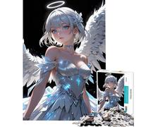 Adult Jigsaw1000 Pieces Angel with White Wings Help The Brain Exercise A Work of Art Relaxing Games for And from 14 Years And over (50x75cm)