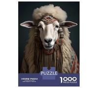 Adult Jigsaw1000 Pieces Aztec Sheep Jigsaw for Adults Brain Teaser Game Perfect Decoration Unique Gifts for Birthday And Christmas 52x38cm/1000pcs