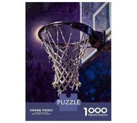 Adult Jigsaw1000 Pieces Basketball Hoop Painting at Night Jigsaw for Adults Brain Teaser Game Perfect Decoration Unique Gifts for Birthday And Christmas 70x50cm/1000pcs