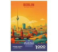 Adult Jigsaw1000 Pieces Berlin Cityscape with Brandenburg Gate Jigsaw for Adults Brain Teaser Game Perfect Decoration Unique Gifts for Birthday And Christmas 52x38cm/1000pcs