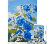 Adult Jigsaw1000 Pieces Bloom in Blue Morning Glory Puzzle For Teenagers Difficult Hard Educational Challenge Birthday Present,Travel Gifts, (50x75cm)