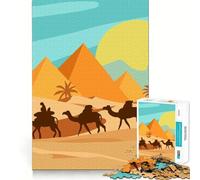 Adult Jigsaw1000 Pieces Camel Caravan in The Desert Landscape Precise Fit Game Smart Brain Toy Free Time Play Birthday Mind Gift (38x26cm)