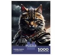 Adult Jigsaw1000 Pieces Cat Armor Angry Adult Jigsaw Puzzle Hands-on Game Perfect Decoration Unique Gifts for Birthday And Christmas 38x26cm/1000pcs