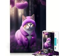 Adult Jigsaw1000 Pieces Cat in A Magical Forest Precise Fit Game Smart Brain Toy Free Time Play Birthday Mind Gift (50x75cm)