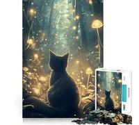 Adult Jigsaw1000 Pieces Cat in Enchanted Forest Precise Fit Game Smart Brain Toy Free Time Play Birthday Mind Gift (38x26cm)