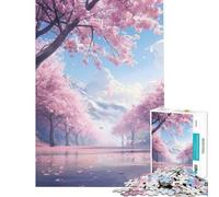 Adult Jigsaw1000 Pieces Cherry Blossom Dreams Help The Brain Exercise Birthday Present Home Decoration Toys Suitable for People Aged 14 And Above (38x52cm)