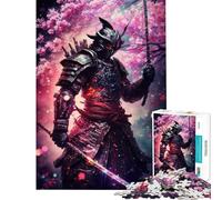 Adult Jigsaw1000 Pieces Cherry Blossom Samurai Help The Brain Exercise Birthday Present Home Decoration Toys Suitable for People Aged 14 And Above (38x26cm)