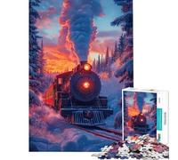 Adult Jigsaw1000 Pieces Chugging Through Winter's Glow Jigsaw for Adults Relax Games Improve Memory Unique Gifts for Birthday And Christmas (size 50x75cm)