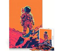 Adult Jigsaw1000 Pieces Cool Minimalist Astronaut on Mars Precise Joint Play Smart Mind Activity Free Time Game Christmas Wall Decor (50x75cm)