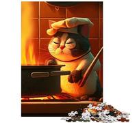 Adult Jigsaw1000 Pieces Cute Fat Cooking Porridge Challenging To Complete Difficult Challenge Practical Game Suitable for Ages 14 And Up (50x75cm)