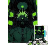 Adult Jigsaw1000 Pieces Cyberpunk Figure with Glowing Green Accents Help The Brain Exercise A Work of Art Relaxing Games for And from 14 Years And over (38x26cm)