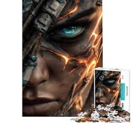 Adult Jigsaw1000 Pieces Cyberpunk Warrior Close-Up Portrait Help The Brain Exercise Birthday Present Home Decoration Toys Suitable for People Aged 14 And Above (38x26cm)