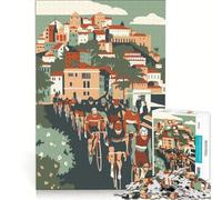 Adult Jigsaw1000 Pieces Cycling Through Italian Town, Hands-on Game, Difficult And Challenge, Deal As Gifts for The Whole Family 38x52cm