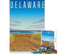 Adult Jigsaw1000 Pieces Delaware Beach Poster Precise Joint Play Smart Mind Activity Free Time Game Christmas Wall Decor (38x26cm)