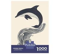 Adult Jigsaw1000 Pieces Dolphin Leaping Wave Jigsaw for Adults Brain Teaser Game Perfect Decoration Unique Gifts for Birthday And Christmas 52x38cm/1000pcs