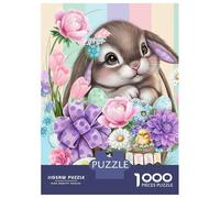 Adult Jigsaw1000 Pieces Easter Bunny Basket Adult Puzzles Anti-Stress Toys Difficult Hard Unique Gifts for Birthday And Christmas 38x26cm/1000pcs