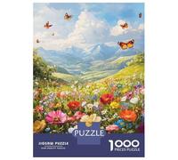 Adult Jigsaw1000 Pieces Floral Paradise with Butterflies Adult Jigsaw Puzzle Hands-on Game Perfect Decoration Unique Gifts for Birthday And Christmas 52x38cm/1000pcs