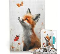 Adult Jigsaw1000 Pieces Fox And Butterfly, Hands-on Game, Difficult And Challenge, Deal As Gifts for The Whole Family 38X52CM