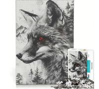 Adult Jigsaw1000 Pieces Fox Double Exposure Nature, Practical Game, Challenging To Complete, Artists' Collection, Fine Arts 38X26CM