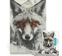 Adult Jigsaw1000 Pieces Fox Double Exposure Nature, Practical Game, Challenging To Complete, Artists' Collection, Fine Arts 38X26CM