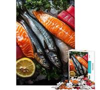 Adult Jigsaw1000 Pieces Fresh Seafood Platter Jigsaws for Adults Toy Wall Decor Analysis And Logic Unique Gifts for Birthday And Christmas (Size 38x52cm)