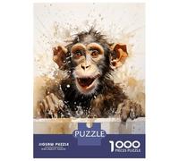Adult Jigsaw1000 Pieces Funny Monkey in The Bath Jigsaw for Adults Brain Teaser Game Perfect Decoration Unique Gifts for Birthday And Christmas 38x26cm/1000pcs