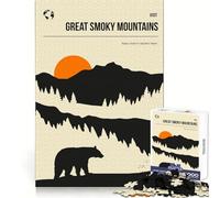 Adult Jigsaw1000 Pieces Great Smoky Mountains Art Seamless Edge Play Problem Solve Toy Idle Fun Time Xmas Scene Art (50x75cm)